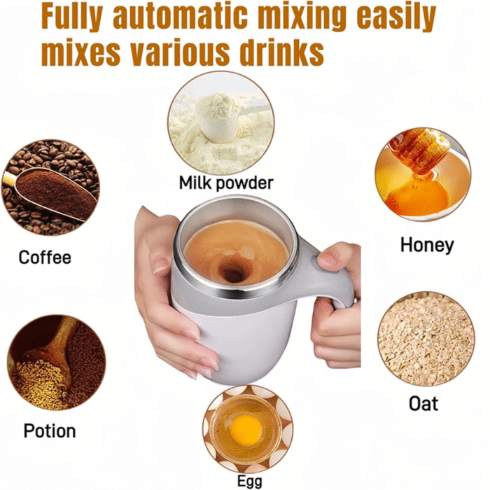 Automatic Magnetic Stirring Coffee Mug, New Magnetic Coffee Stirrer Mug for Milk Self Stirring Mug with Lid, Automatic Coffee Cup Stirrer Auto Stirring Coffee Mug