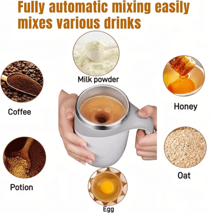 Automatic Magnetic Stirring Coffee Mug, New Magnetic Coffee Stirrer Mug for Milk Self Stirring Mug with Lid, Automatic Coffee Cup Stirrer Auto Stirring Coffee Mug